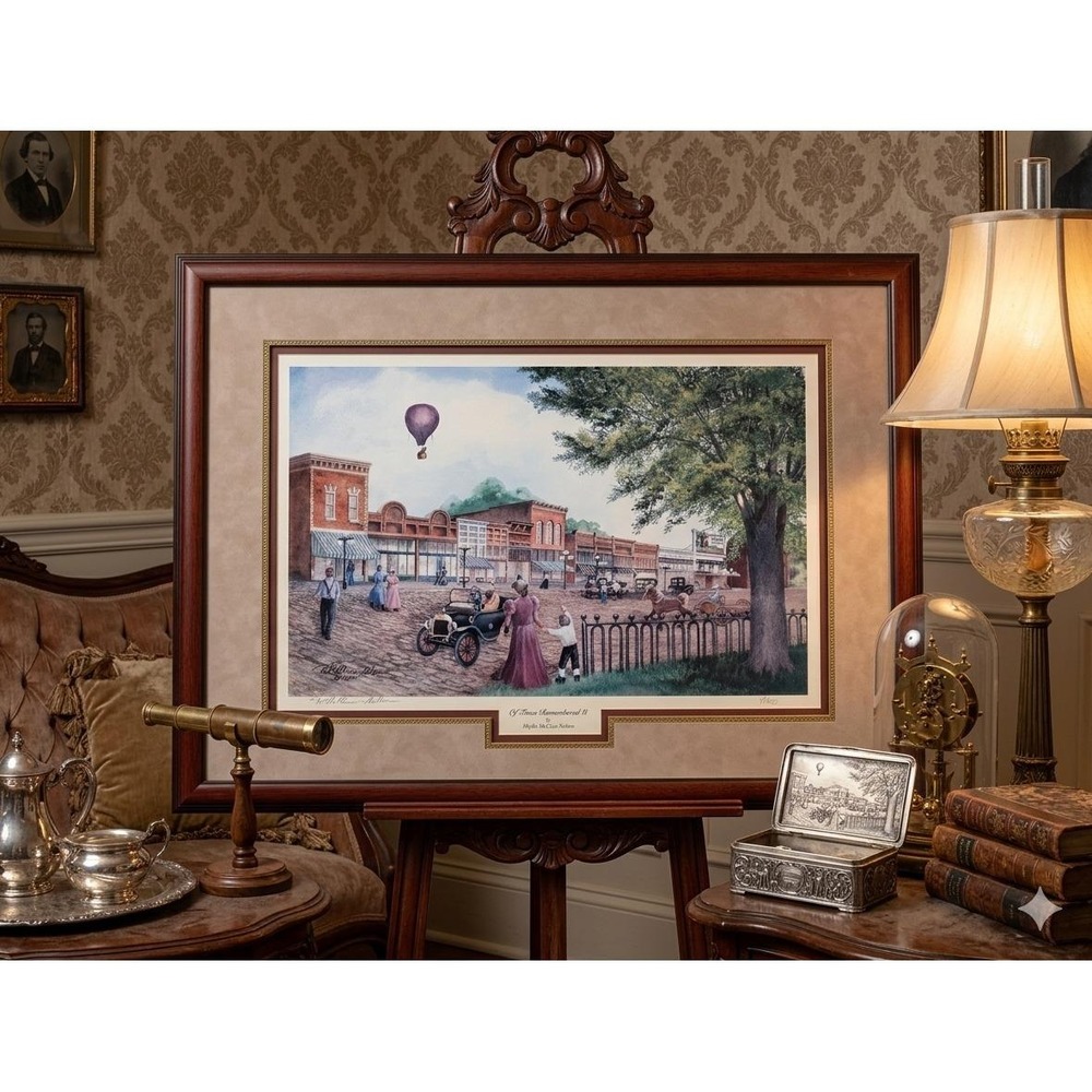 Phyllis McClain-Nelson Signed Numbered Art Of Times Remembered IV Framed 29x22